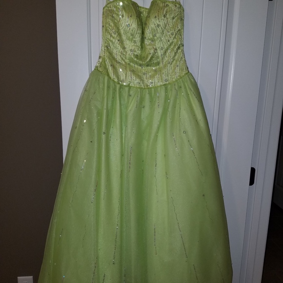 lime green formal gowns